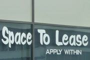 Vinyl lettering on a window example